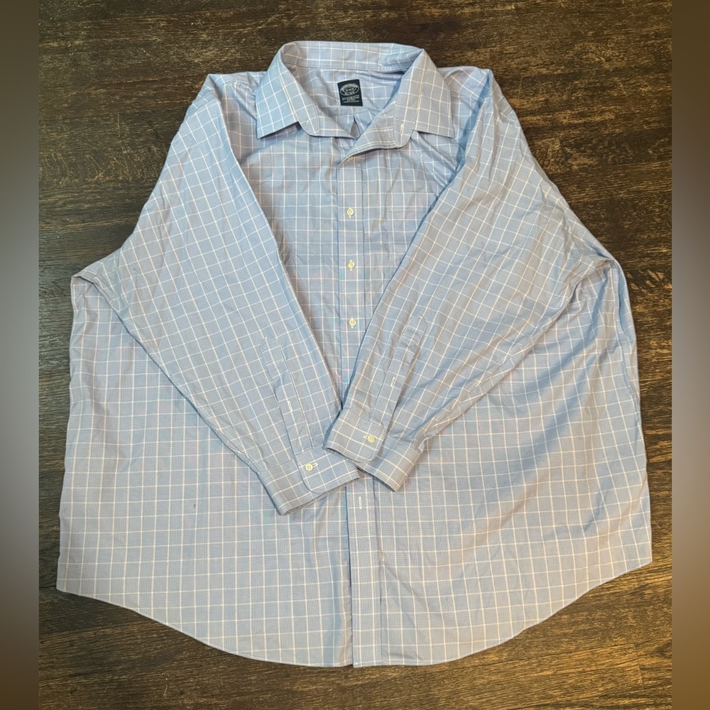 Brooks Brothers Light Blue Plaid Button Down Shirt